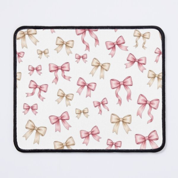 Item preview, Pink Beige Bow Coquette Pattern designed and sold by ThePrintArt.
