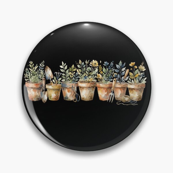 Item preview, Watercolor Garden Potted Plants And Tools Art    designed and sold by bvdesignart.