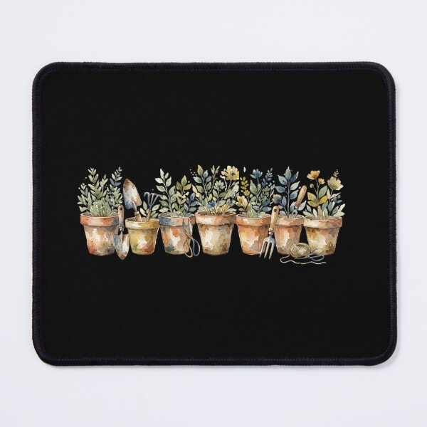 Item preview, Watercolor Garden Potted Plants And Tools Art designed and sold by bvdesignart.