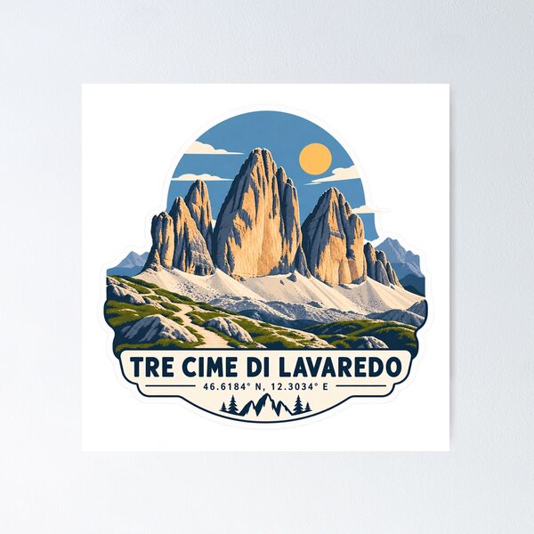 Item preview, Tre Cime di Lavaredo – Dolomites Mountain Travel Art designed and sold by ChicClicker.