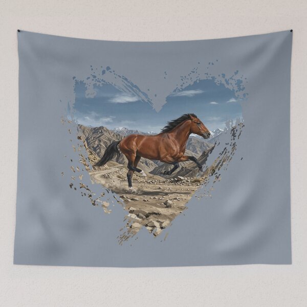 Item preview, The Afghan Horse, a landscape and a heart designed and sold by Cheval-de-coeur.