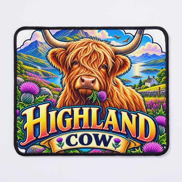 Item preview, Highland Cow – Scottish Coo, Thistles & Highlands Landscape designed and sold by ChicClicker.