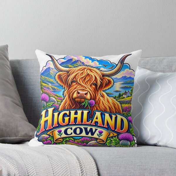 Item preview, Highland Cow – Scottish Coo, Thistles & Highlands Landscape designed and sold by ChicClicker.