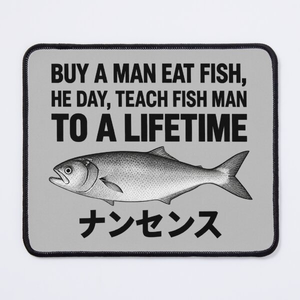 Item preview, Salmon Fish Vintage Black and White Fishing Illustration designed and sold by ElizBurkes.
