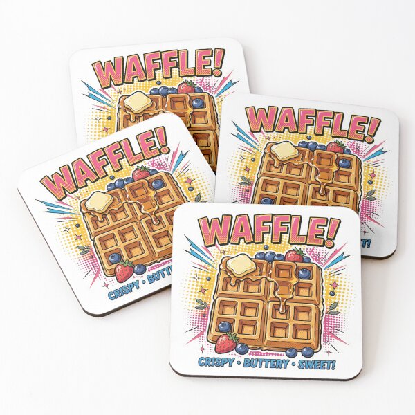 Item preview, Waffle - Pop Art Comic Style Crispy Buttery Sweet Breakfast Foodie designed and sold by Xeneros.