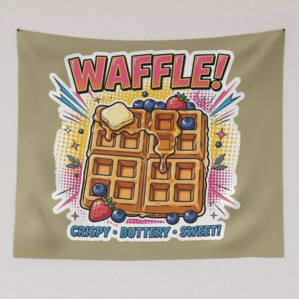 Item preview, Waffle - Pop Art Comic Style Crispy Buttery Sweet Breakfast Foodie designed and sold by Xeneros.