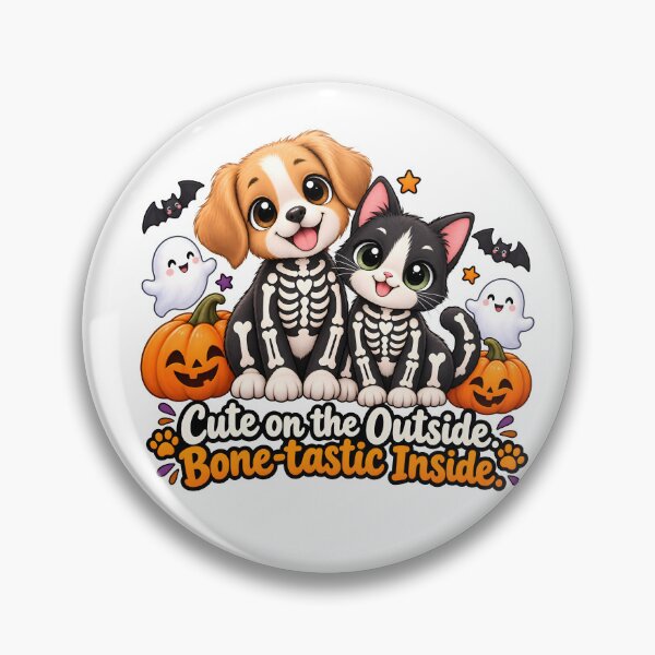 Item preview, Cute on the Outside Bone-tastic Inside Halloween Dog Cat Skeleton designed and sold by Bettybee00.