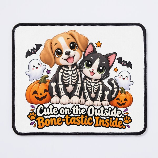 Item preview, Cute on the Outside Bone-tastic Inside Halloween Dog Cat Skeleton designed and sold by Bettybee00.