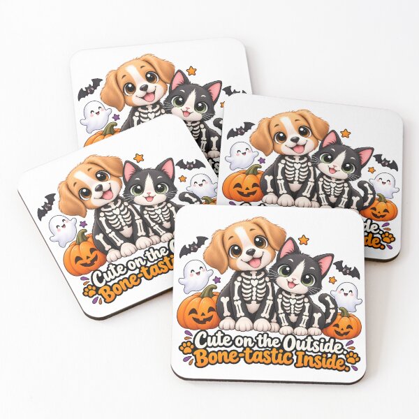 Item preview, Cute on the Outside Bone-tastic Inside Halloween Dog Cat Skeleton designed and sold by Bettybee00.