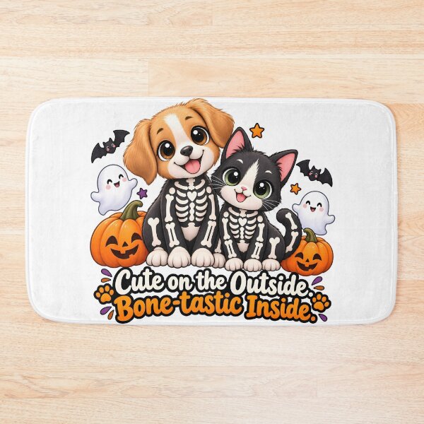 Item preview, Cute on the Outside Bone-tastic Inside Halloween Dog Cat Skeleton designed and sold by Bettybee00.