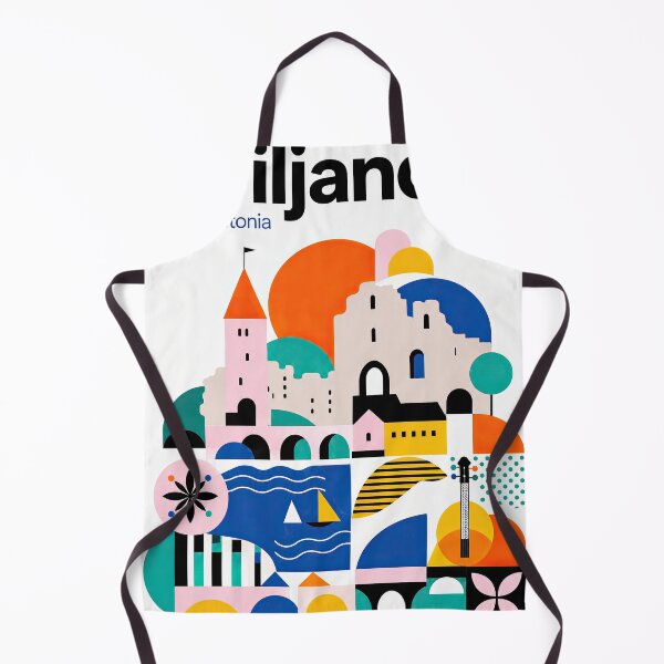 Item preview, Colorful Viljandi Estonia tourism illustration featuring stylize designed and sold by ckybe.
