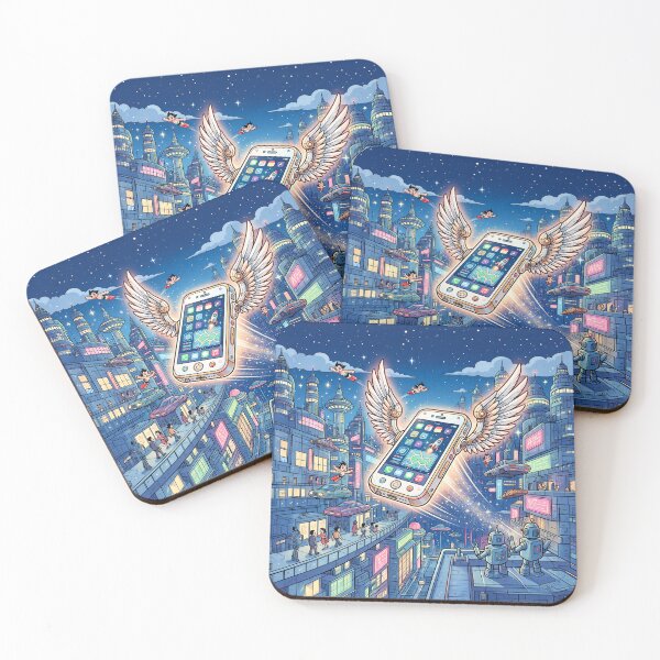 Item preview, Flying Smart Phone With Wings Anime Style designed and sold by Home Decor Art.