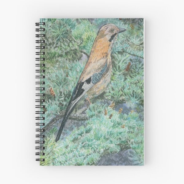 Item preview, European Jay in the Woodlands: Oil Pastels designed and sold by Charlotte's Shop of Bird Stuff.
