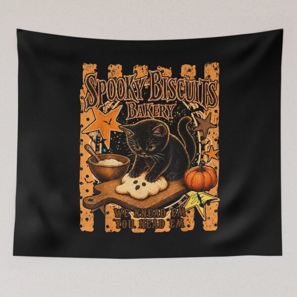 Item preview, Spooky Biscuits Bakery Black Cat Jack O Lantern Halloween designed and sold by DuduMissing.
