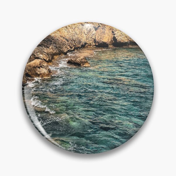 Item preview, Rocky Coast Turquoise Ocean Waves Summer Seascape Photography designed and sold by wildsilencee.