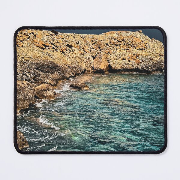 Item preview, Rocky Coast Turquoise Ocean Waves Summer Seascape Photography designed and sold by wildsilencee.