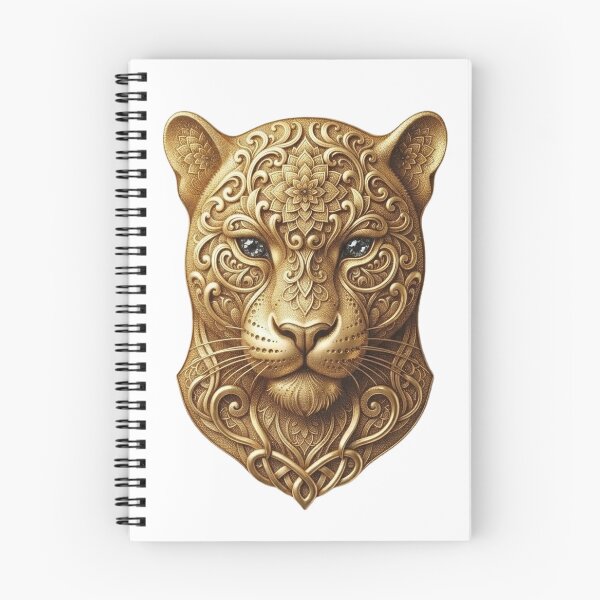 Item preview, Ornate Golden Leopard Head Emblem designed and sold by NikmaArt.