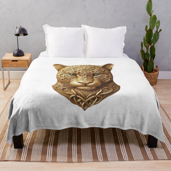 Item preview, Ornate Golden Leopard Head Emblem designed and sold by NikmaArt.