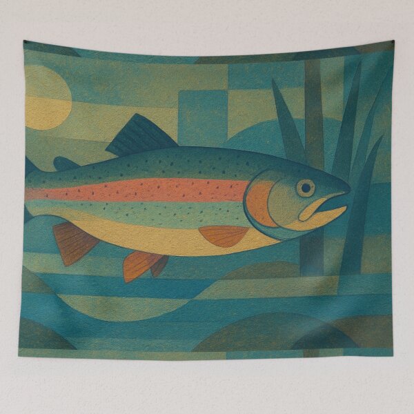 Item preview, Rainbow Trout illustration – Colourful Freshwater Fish Art designed and sold by GalleryKauffeld.