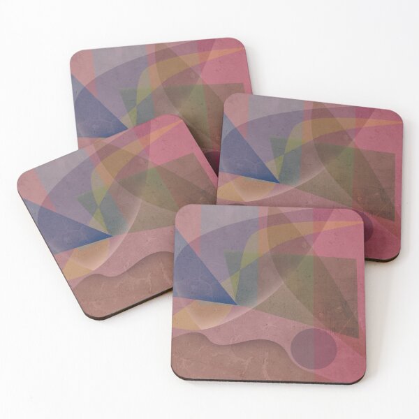 Item preview, Abstract geometrical pattern in pink autumn colours with a hint of orange designed and sold by korasi.