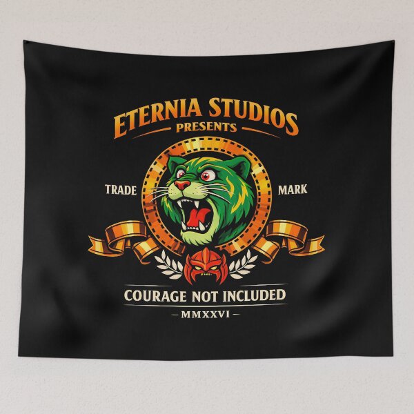 Item preview, Eternia Studios Presents Courage Not Included - Retro Movie Studio Parody Art designed and sold by Overlord Kingdom.