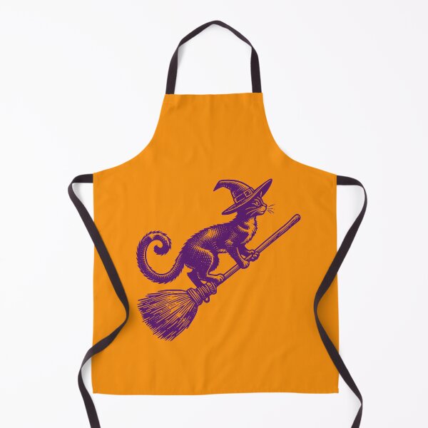 Item preview, Vintage Witch Cat Flying on Broomstick Halloween designed and sold by SolutionsArt.