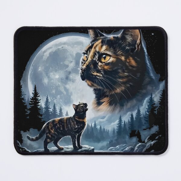 Item preview, Tortoiseshell Cat Howling to the Moon designed and sold by DuduMissing.