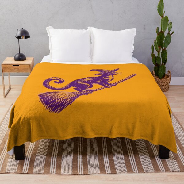 Item preview, Vintage Witch Cat Flying on Broomstick Halloween designed and sold by SolutionsArt.