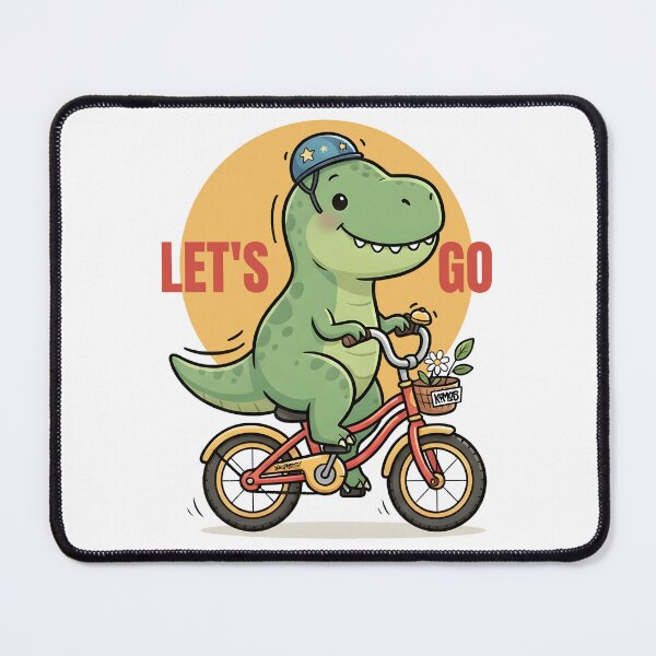 Item preview, Cute T-Rex Riding Bicycle Helmet Lets Go Dinosaur Kids Art designed and sold by Kimos Creative Store.