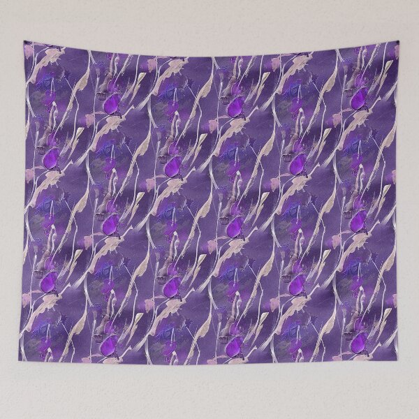 Item preview, Spring Abstract Flowers in Purple designed and sold by Artistestella.