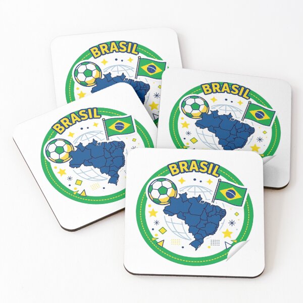 Item preview, Brasil Soccer Map – Brazilian Flag & Football Sticker Design designed and sold by Xeneros.