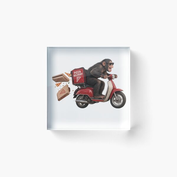 Item preview, Funny Chimp Pizza Delivery designed and sold by JOHN44ART.