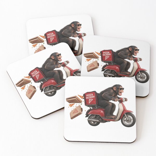 Item preview, Funny Chimp Pizza Delivery designed and sold by JOHN44ART.