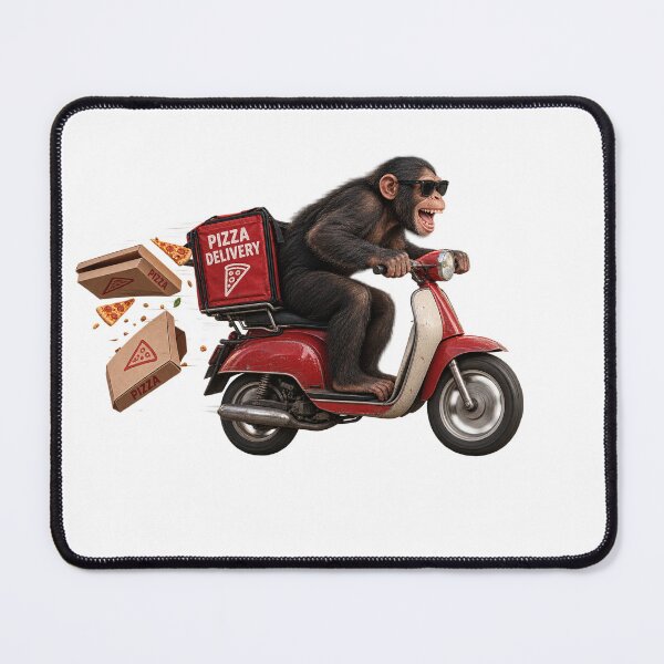 Item preview, Funny Chimp Pizza Delivery designed and sold by JOHN44ART.