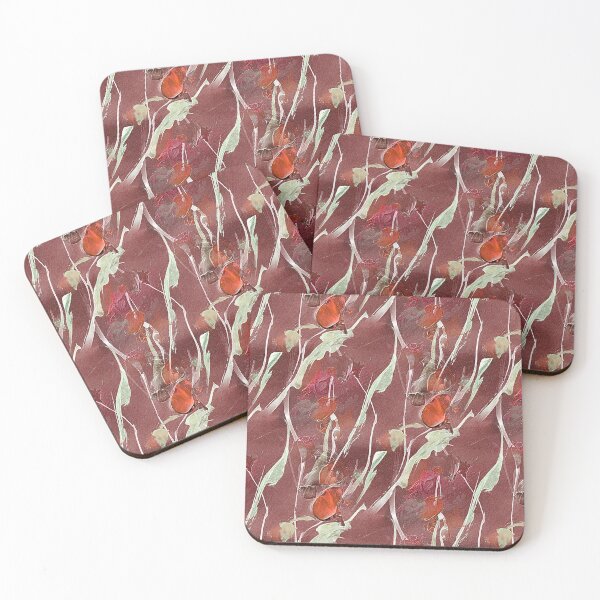 Item preview, Spring Abstract Flowers in Red designed and sold by Artistestella.