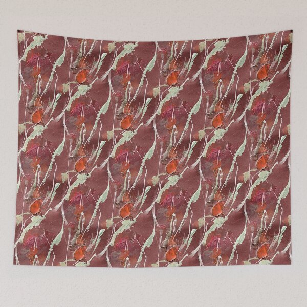 Item preview, Spring Abstract Flowers in Red designed and sold by Artistestella.