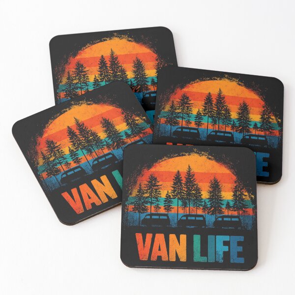 Item preview, Van Life Vintage Camper Van Sunset Retro Camping designed and sold by D-Oles-Mercher.