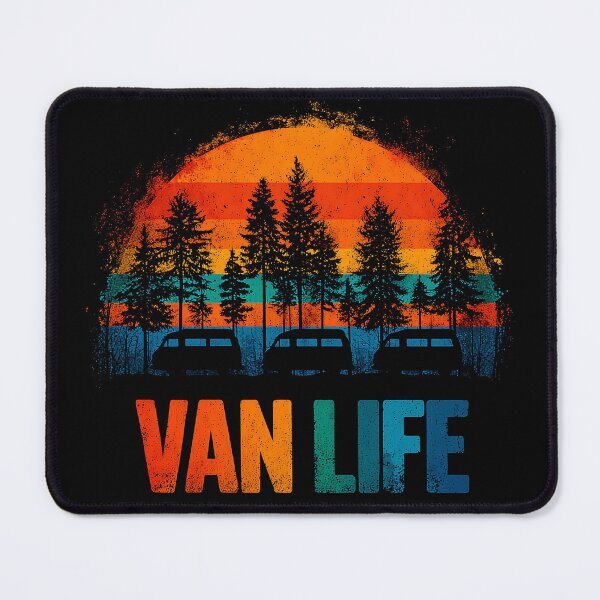 Item preview, Van Life Vintage Camper Van Sunset Retro Camping designed and sold by D-Oles-Mercher.