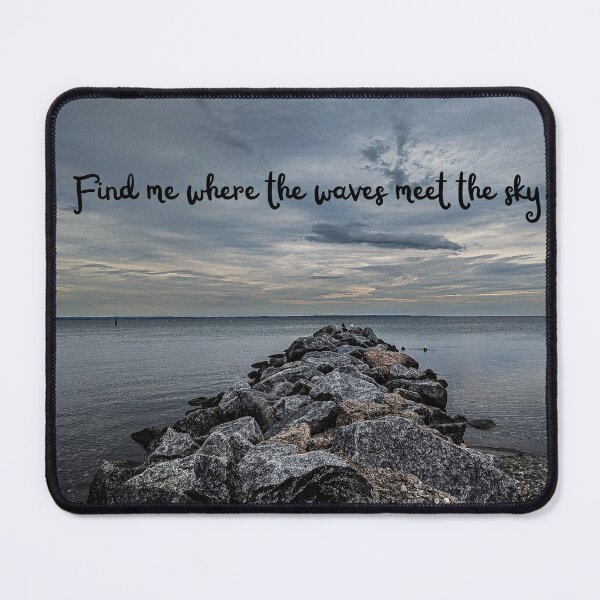 Item preview, Find me where the waves meet the sky – maritime motif with saying designed and sold by Tammigrafie.