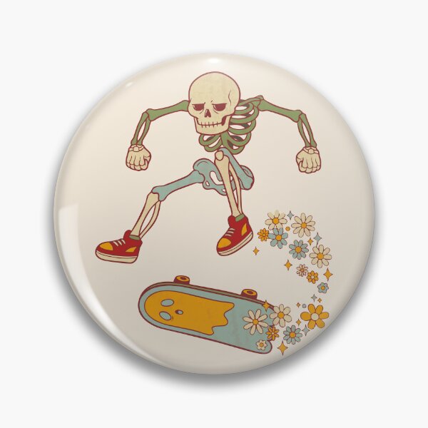 Item preview, Skull on a skateboard with groovy floral style - Light Colors Edition designed and sold by Shyla Marsare.