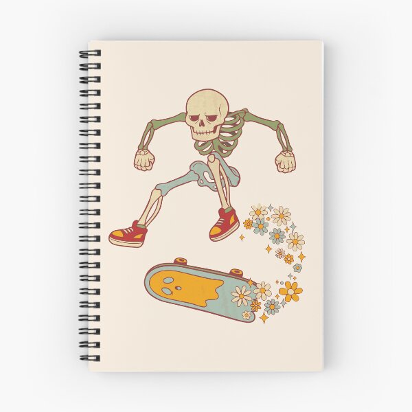 Item preview, Skull on a skateboard with groovy floral style - Light Colors Edition designed and sold by Shyla Marsare.