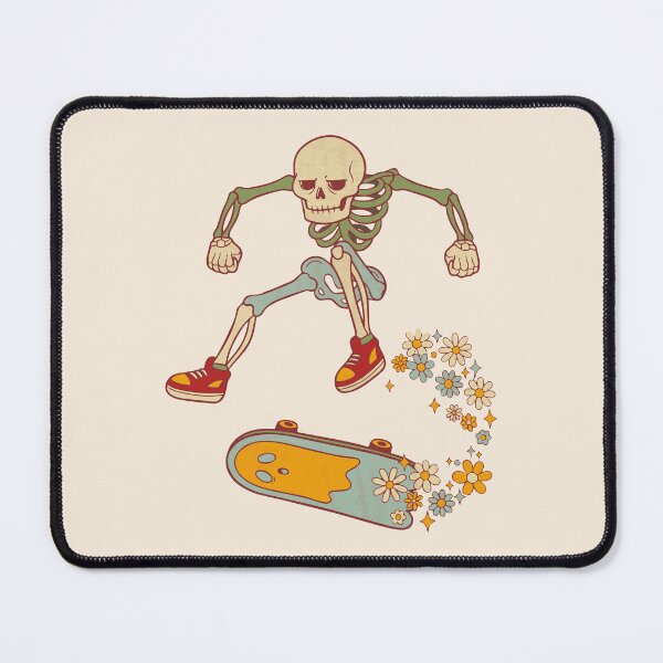 Item preview, Skull on a skateboard with groovy floral style - Light Colors Edition designed and sold by Shyla Marsare.