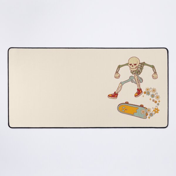 Item preview, Skull on a skateboard with groovy floral style - Light Colors Edition designed and sold by Shyla Marsare.