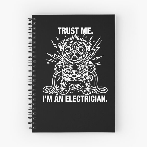 Item preview, Trust Me I'm An Electrician Funny Shocked Pug Dog designed and sold by The Bold Line Studio.