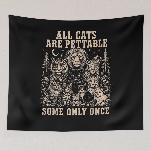 Item preview, Vintage All Cats are Pettable Some Only Once  designed and sold by DuduMissing.