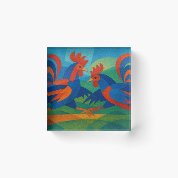 Item preview, Cockfighting – Fighting Roosters Illustration. designed and sold by GalleryKauffeld.