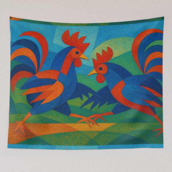 Item preview, Cockfighting – Fighting Roosters Illustration. designed and sold by GalleryKauffeld.