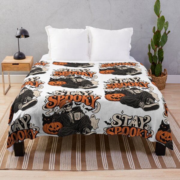 Item preview, Stay Spooky Retro Halloween Skeleton designed and sold by Lee-collections.