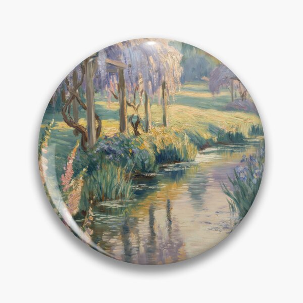 Artikelvorschau, Gemälde im Stil von Monet: Glyzinienfluss – impressionistische französische Gartenkunst entworfen und verkauft von Tamas Das.