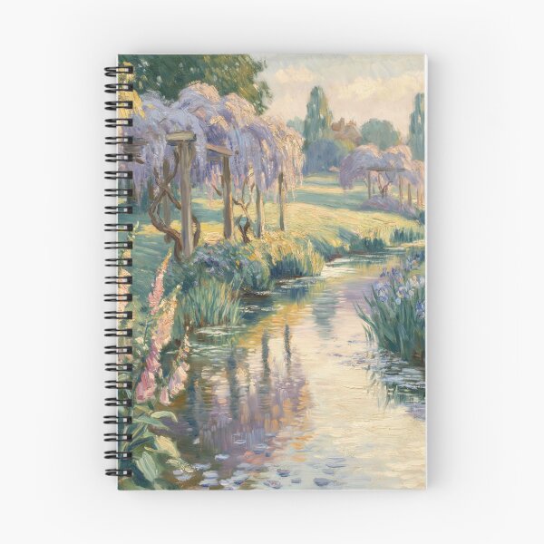 Item preview, Monet Style Wisteria River Painting Impressionist French Garden Wall Art designed and sold by Tamas Das.